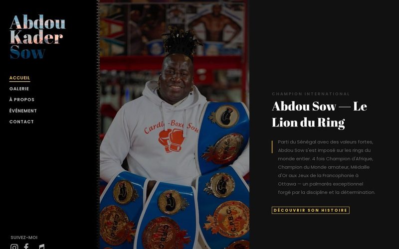 Capture d’écran du site Abdou Sow